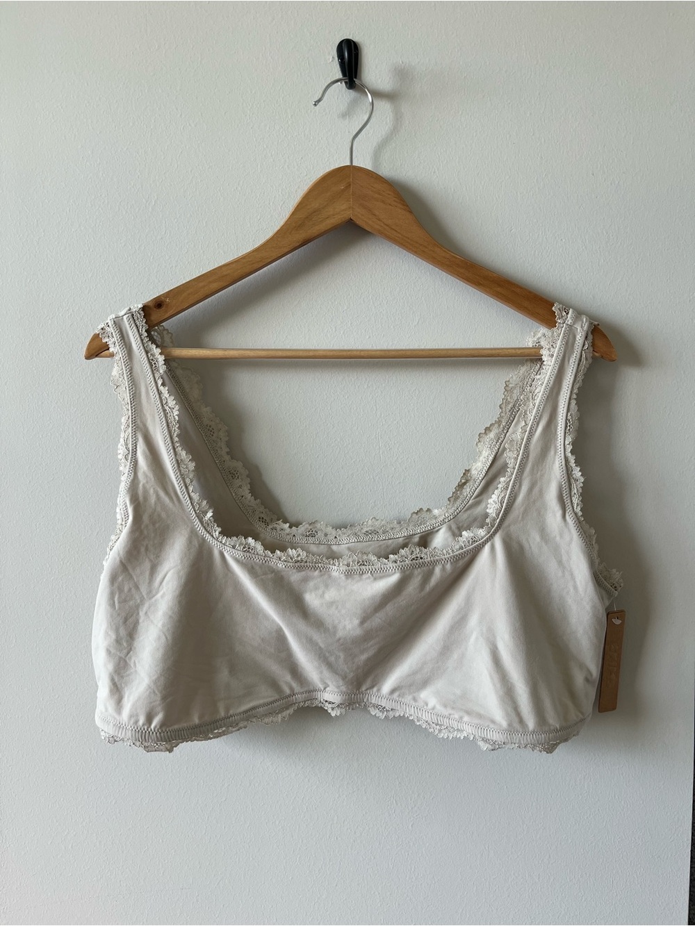 SKIMS Fits Everybody Lace Square Neck Bralette 4X NWT Stone Color